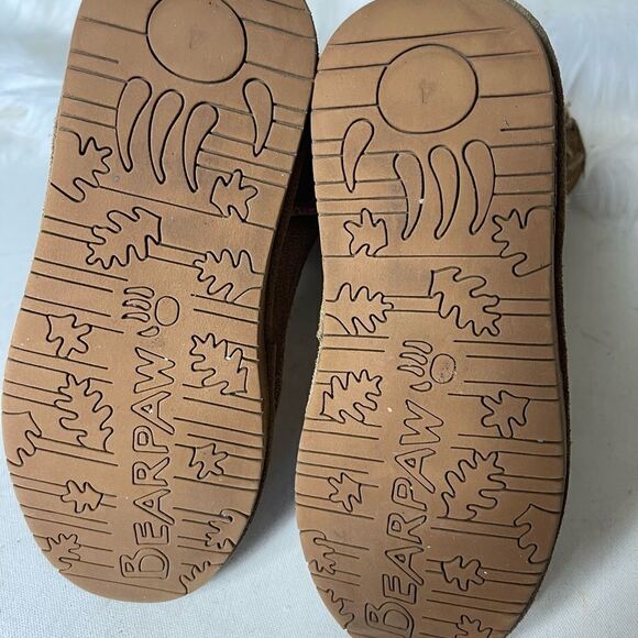 BearPaw youth suedes and back knit boots with sheep skin wool blend lining SZ4 - Picture 5 of 12